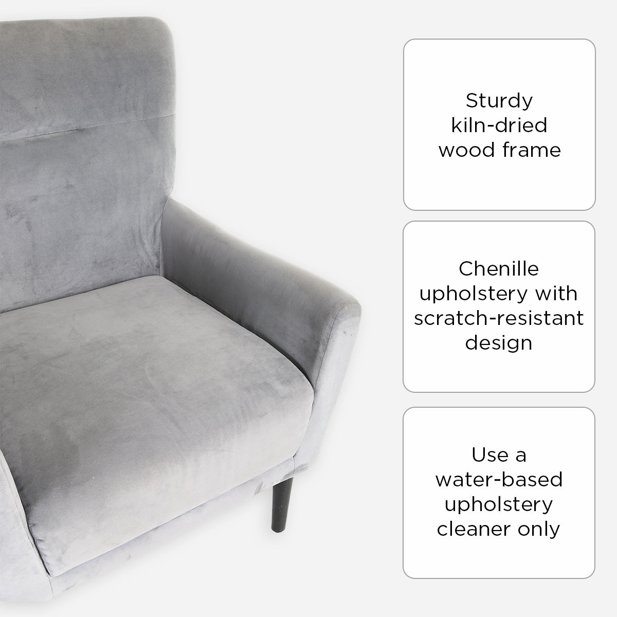 Coach Accent Chair - Gray Velvet