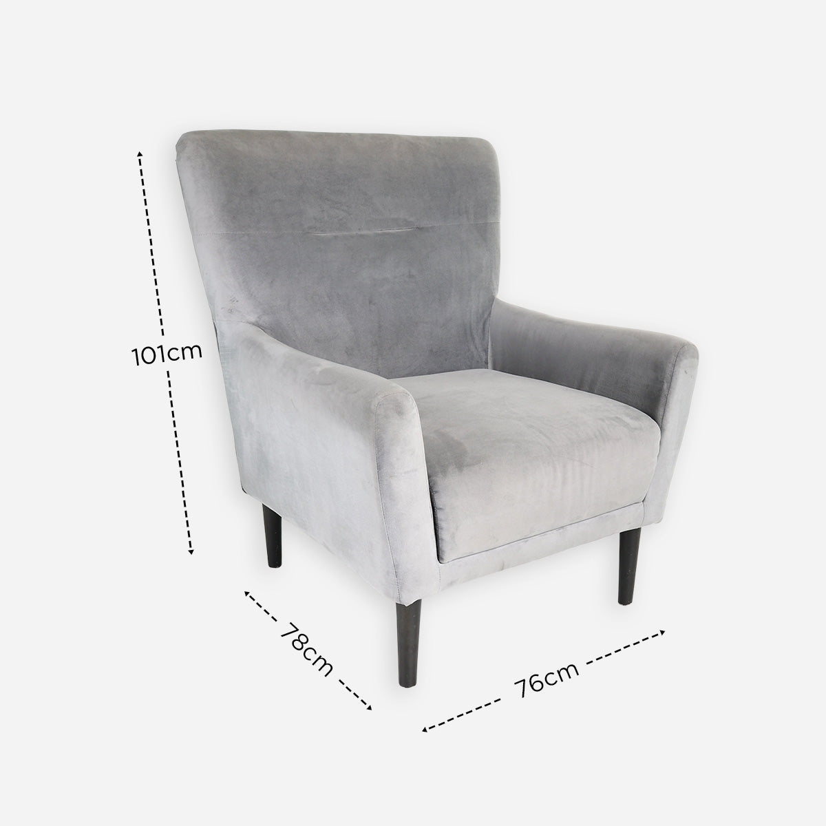 Coach Accent Chair - Gray Velvet