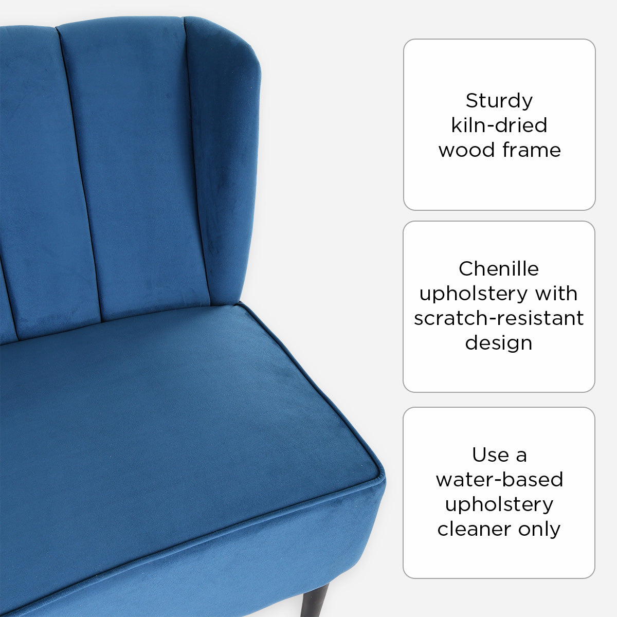 Cool Accent Chair - Blue Velvet