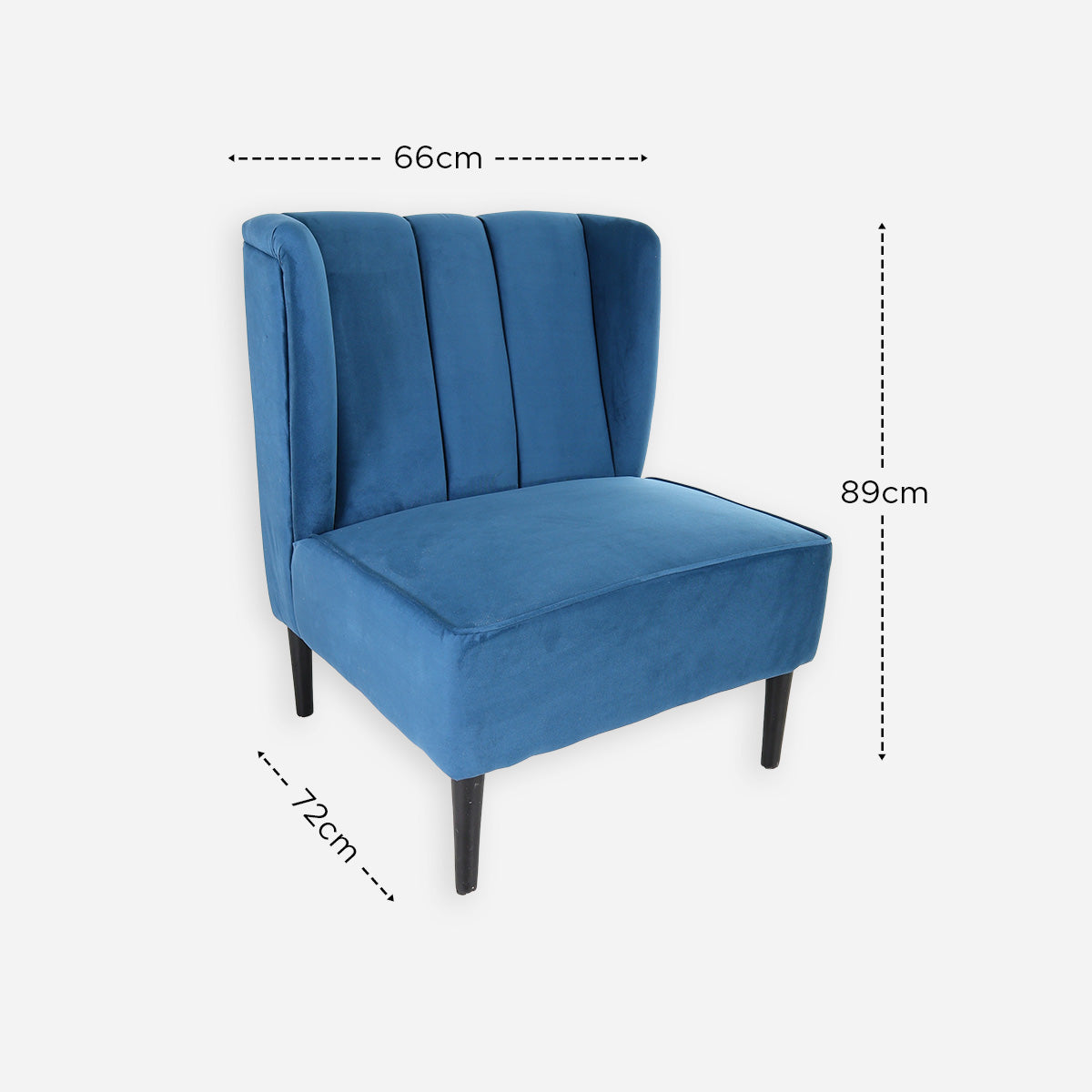 Cool Accent Chair - Blue Velvet