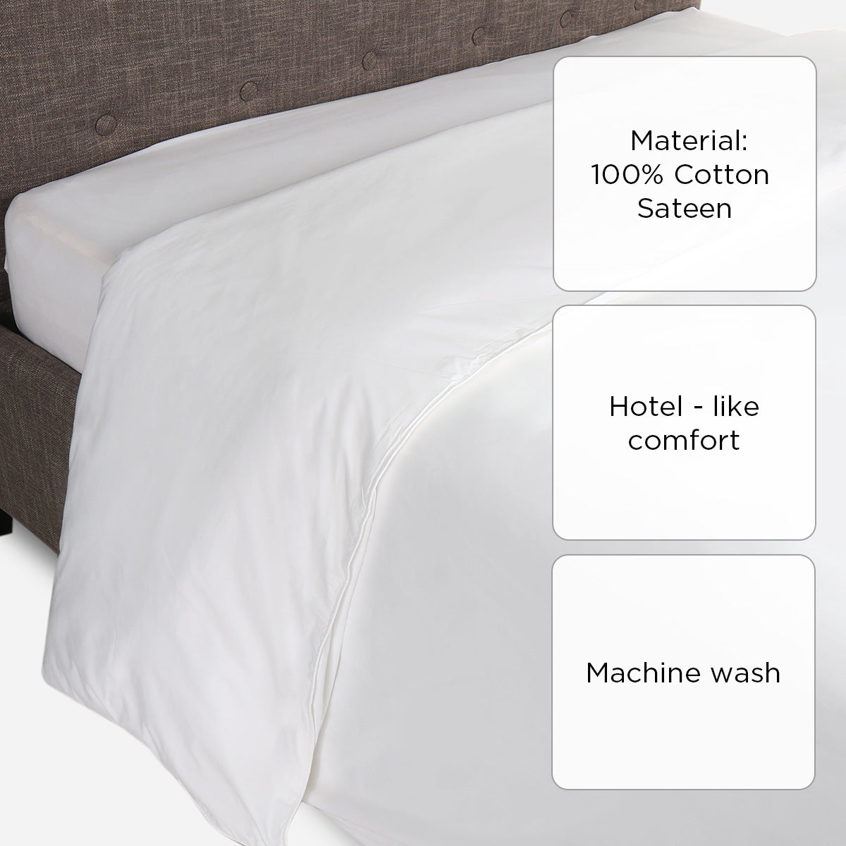 Ultima Linen Color Collection Duvet Cover (Pristine White) - King