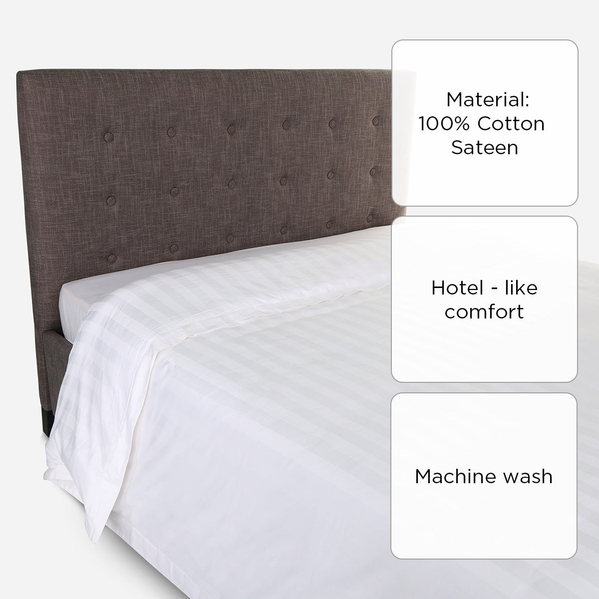 Ultima Linen Suite Collection Jacquard Duvet Cover (White) - Twin