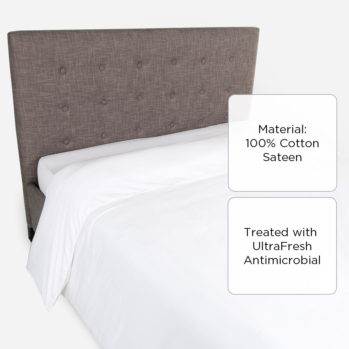 Ultima Linen Pearl Duvet Cover (White) - Full