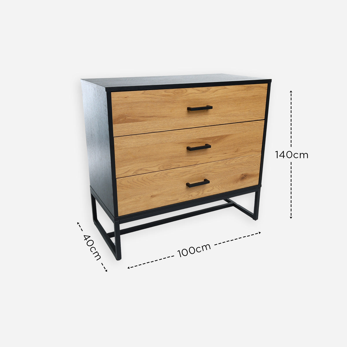 Eco Chest of 3 Drawers - Oak