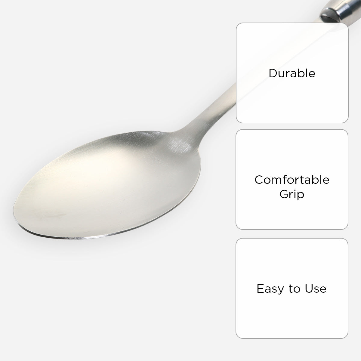 Eurochef Stainless Steel Basting Spoon - White