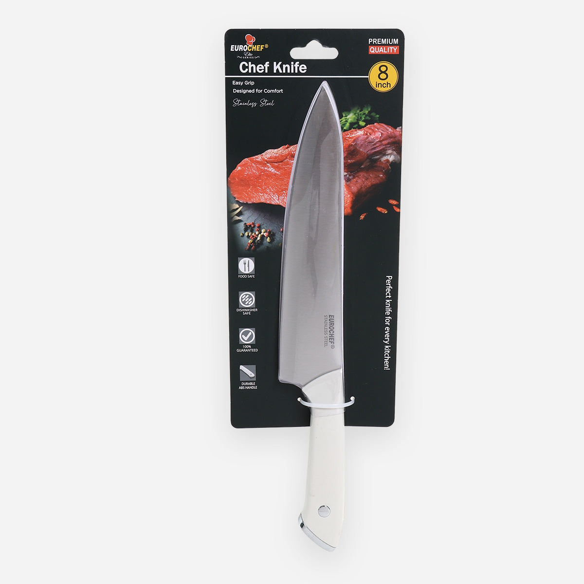 Eurochef Stainless Steel Chef Knife (White) - 8in