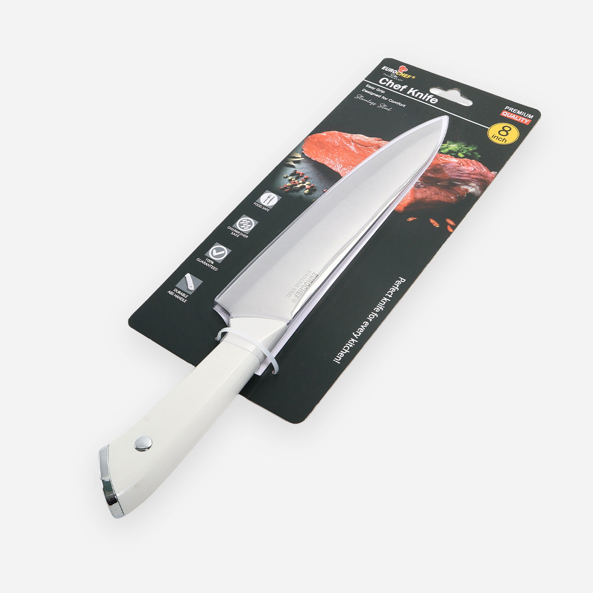 Eurochef Stainless Steel Chef Knife (White) - 8in
