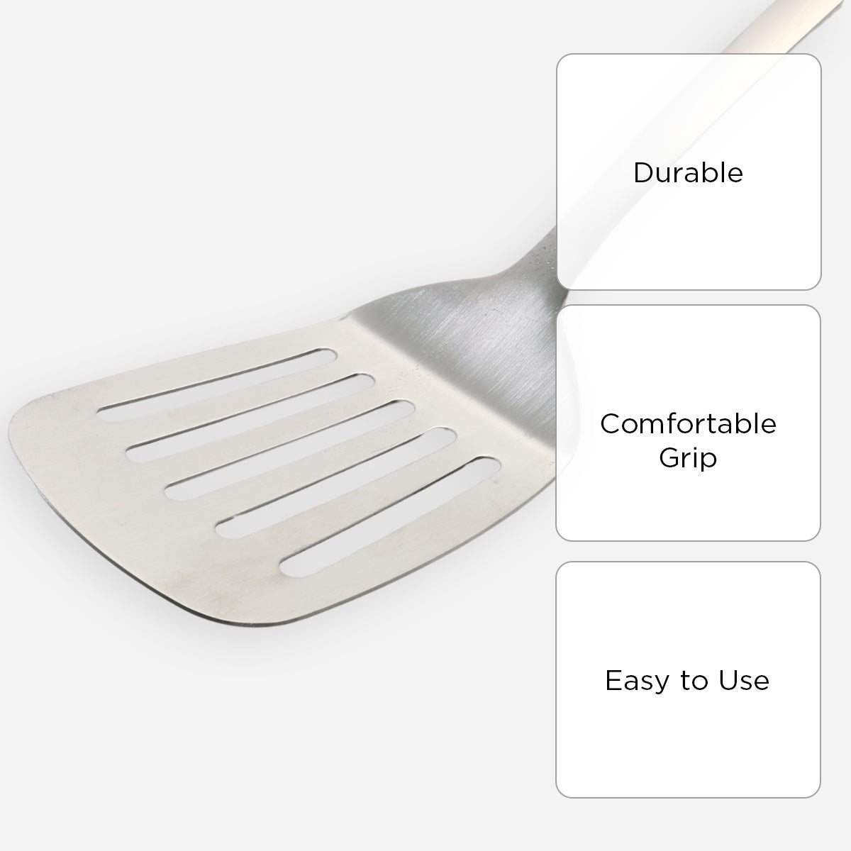 Eurochef Stainless Steel Slotted Turner - White