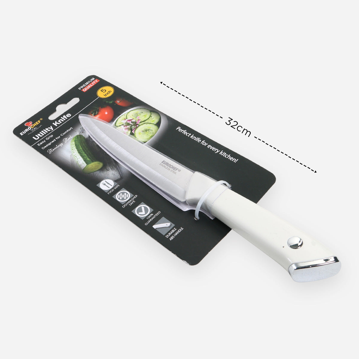 Eurochef Stainless Steel Utility Knife - White