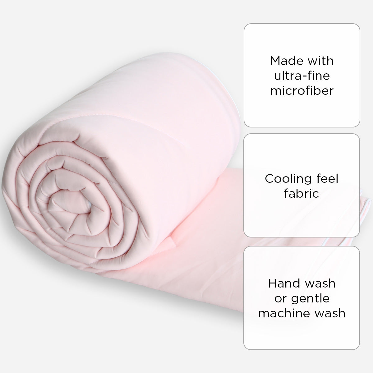 Family Home Cooling Quilt Blanket (Pink Pop Light Pink) - Full