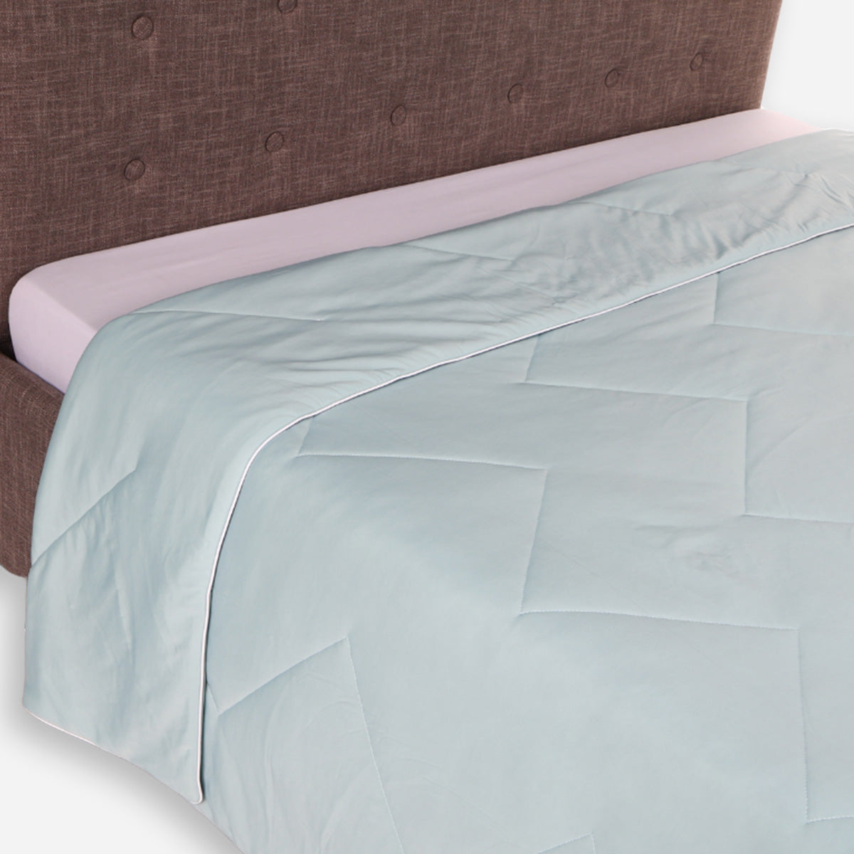 Family Home Cooling Quilt Blanket (Cerulean Light Blue) - King