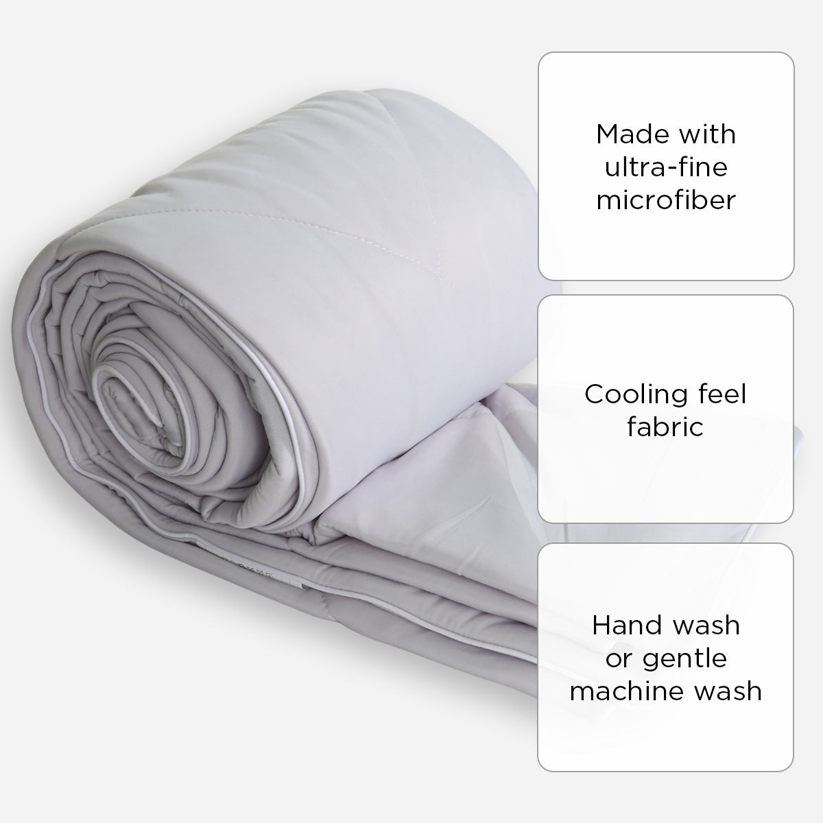 Family Home Cooling Quilt Blanket (Northern Droplet Light Gray) - Queen