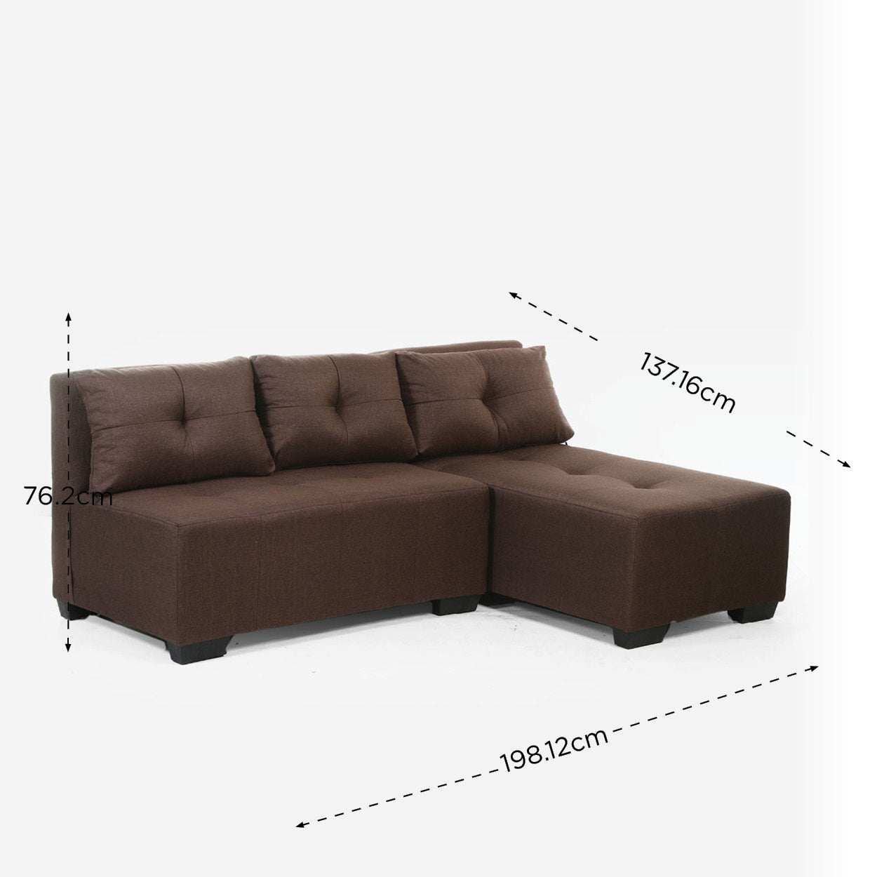 SM Home Unice Sectional Set - Dark Brown