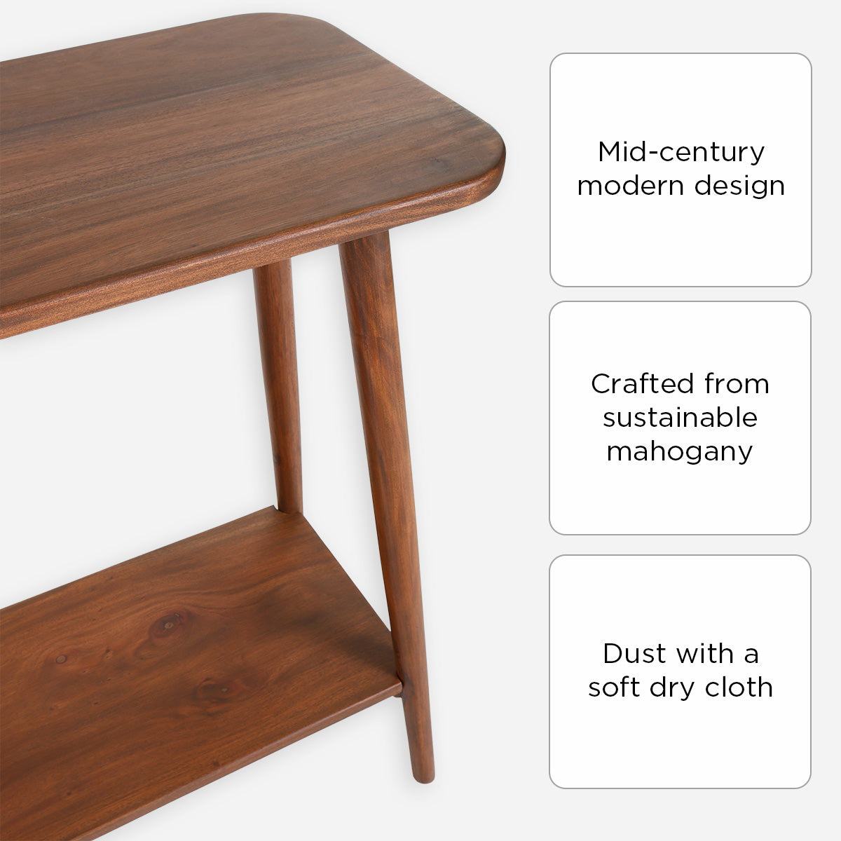 Factual Wooden Console Table - Walnut