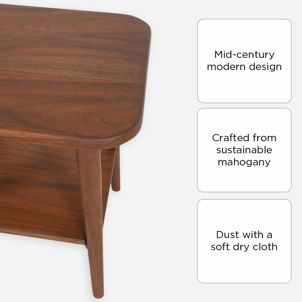 Factual Wooden Side Table - Walnut