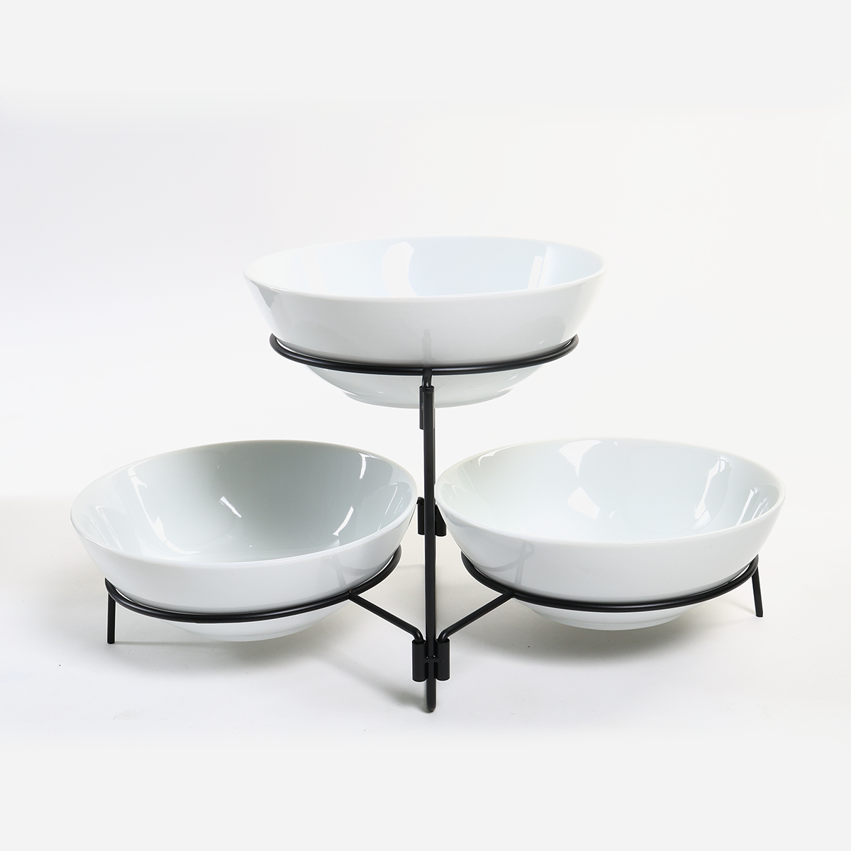 Omega Hagan 3-Tier Round Bowl with Collapsible Rack