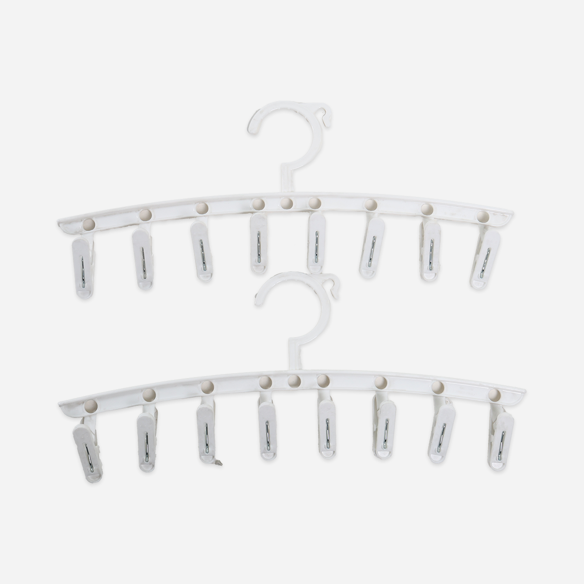 Hosh Set of 2 8-Clip Hangers - White