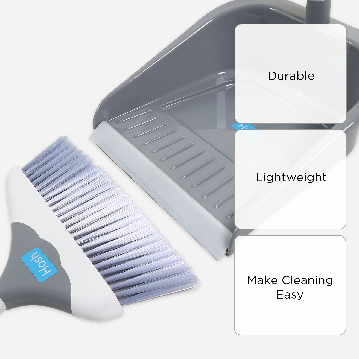 Hosh Broom and Dust Pan Set - Gray