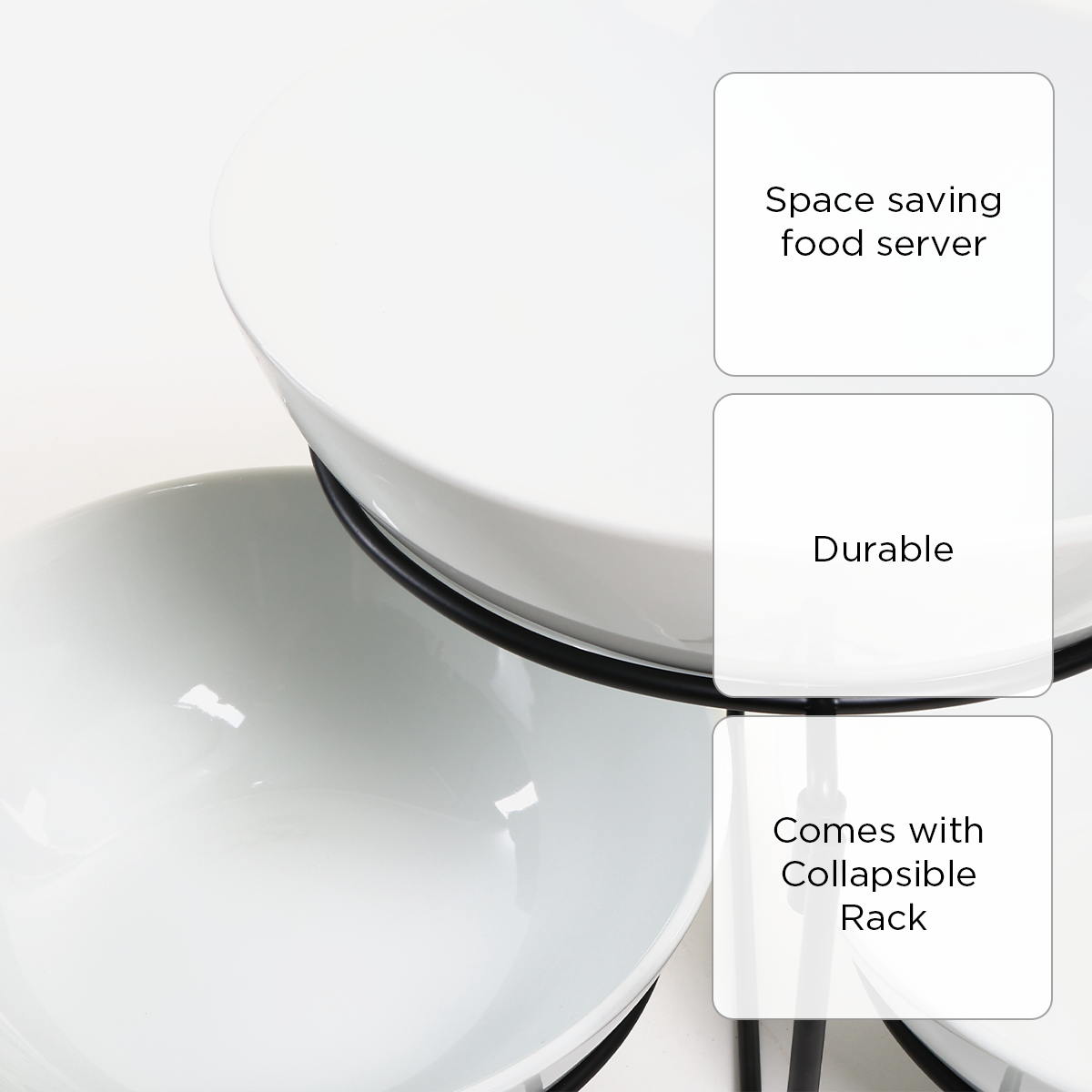 Omega Hagan 3-Tier Round Bowl with Collapsible Rack