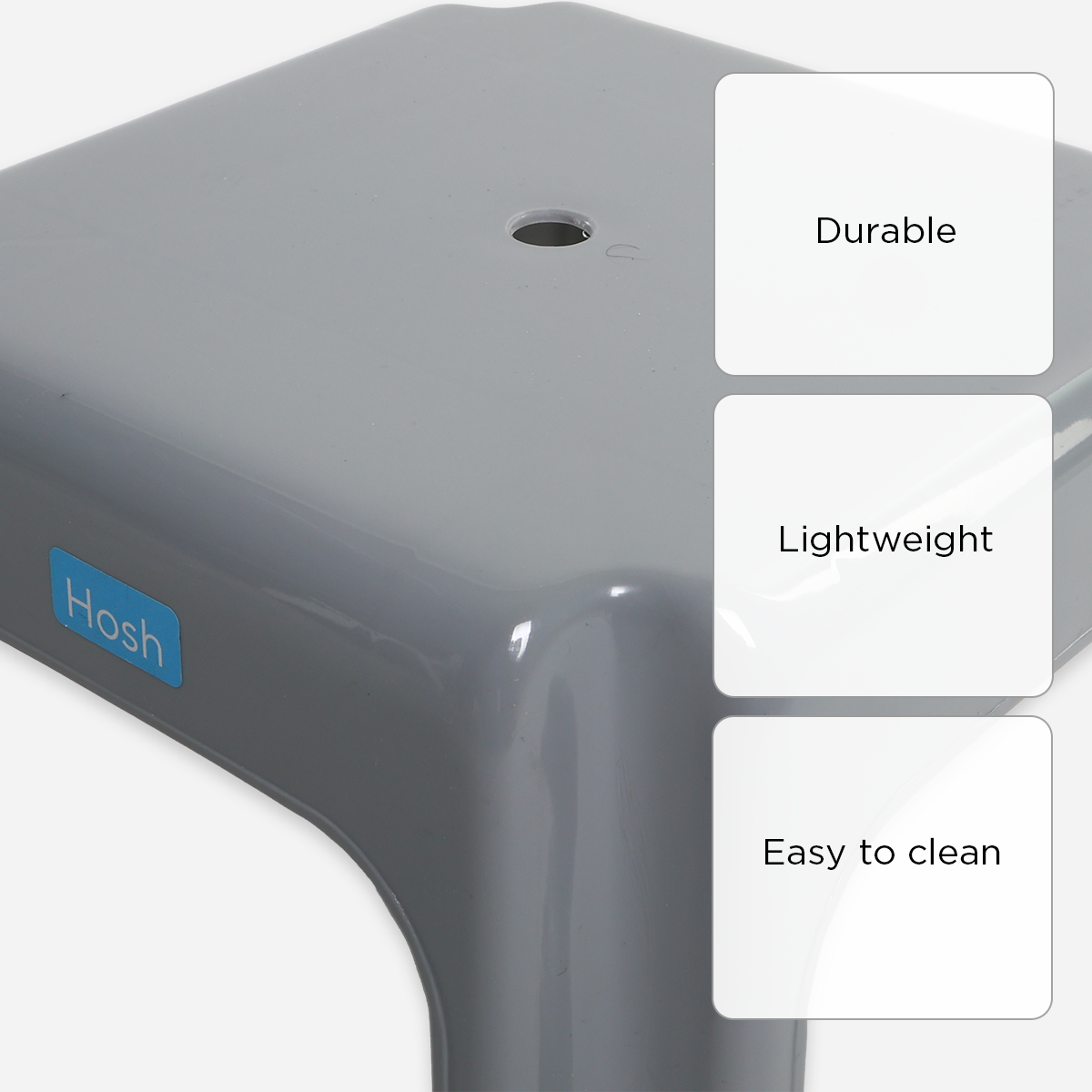 Hosh Square Stool – Gray