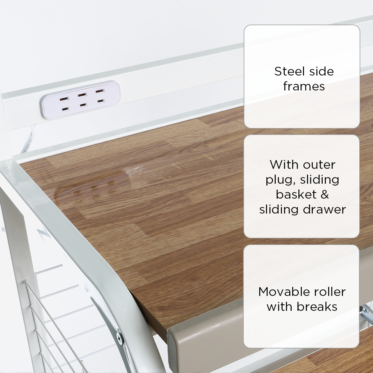 Home Accents 3-Layer Microwave Stand - White