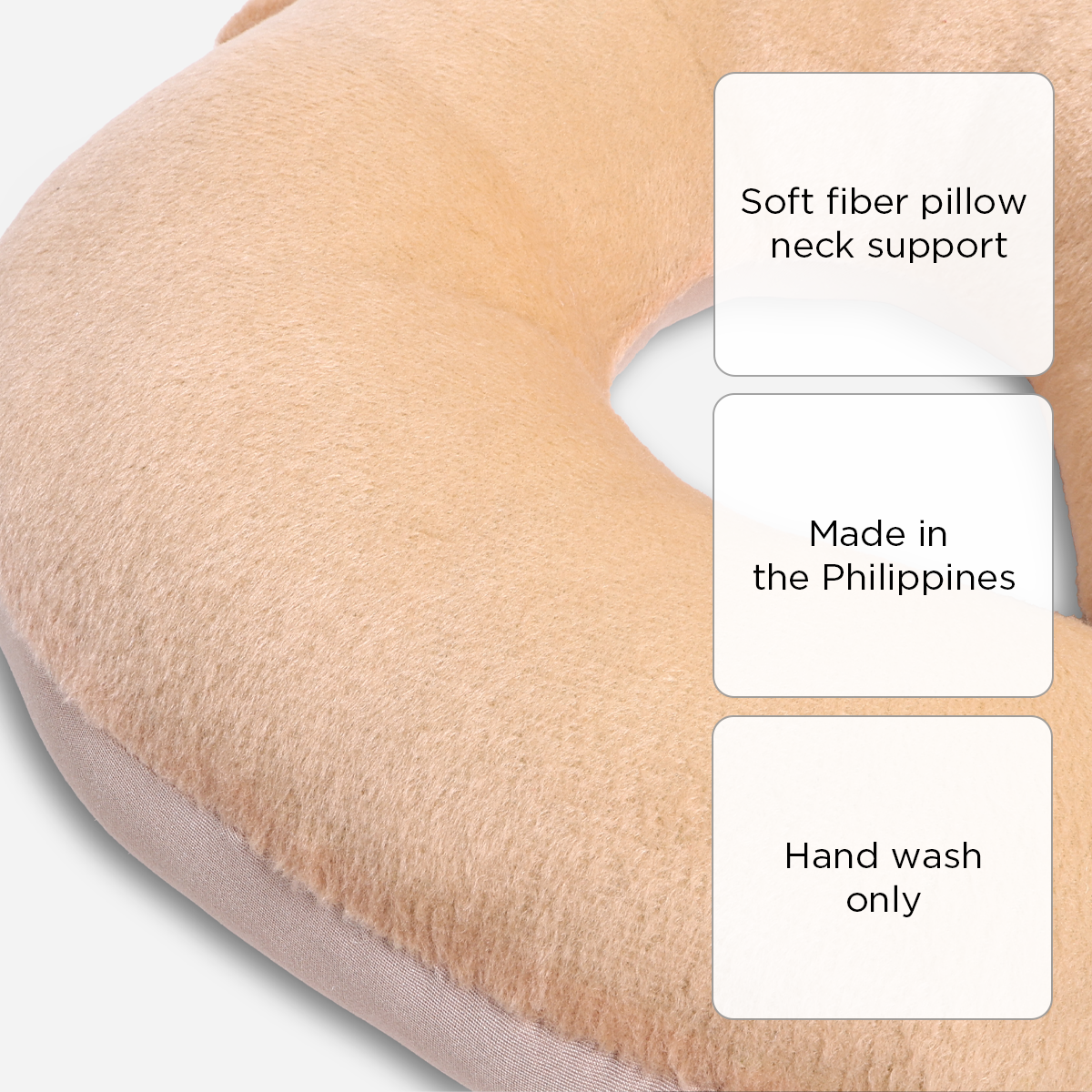 SM Home Fiber Neck Pillow - Beige