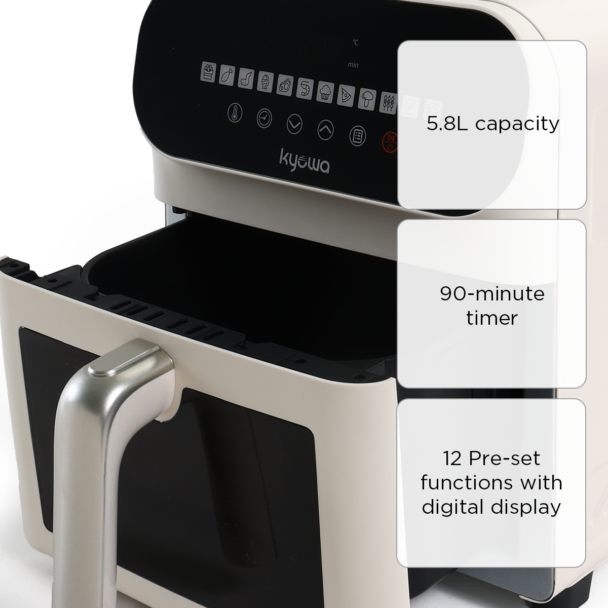 Kyowa Air Fryer Digital (Ivory) - 5.8L