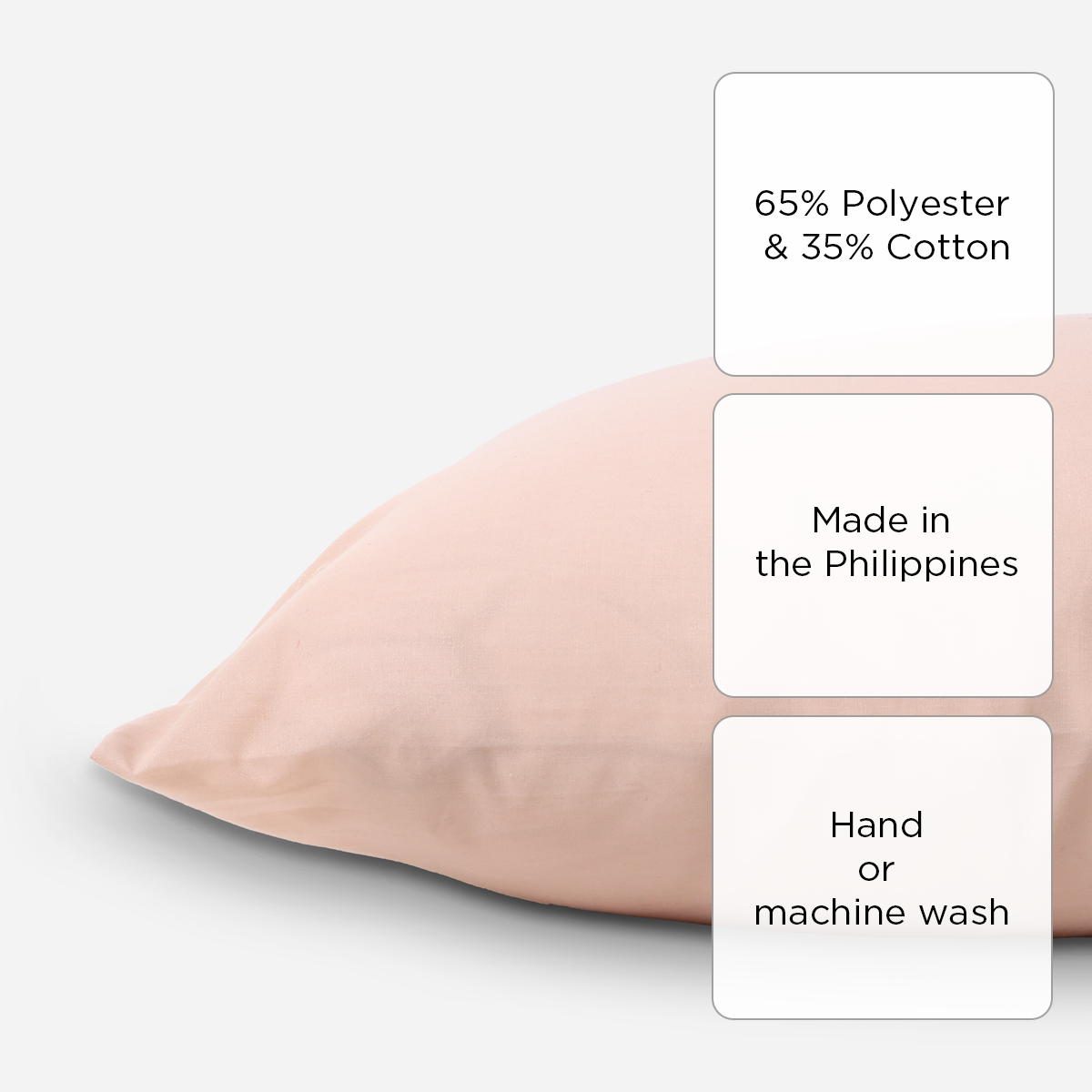 SM Home Pondo Pillowcase with Zipper (Beige) - 18x28in