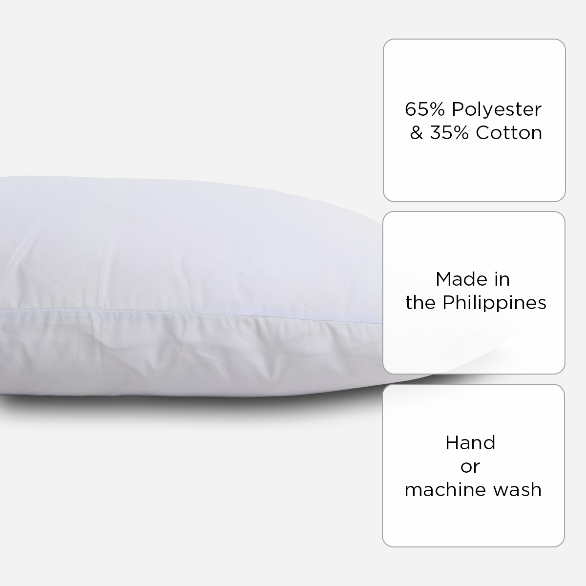 SM Home Pondo Pillowcase with Zipper (White) - 18x20in