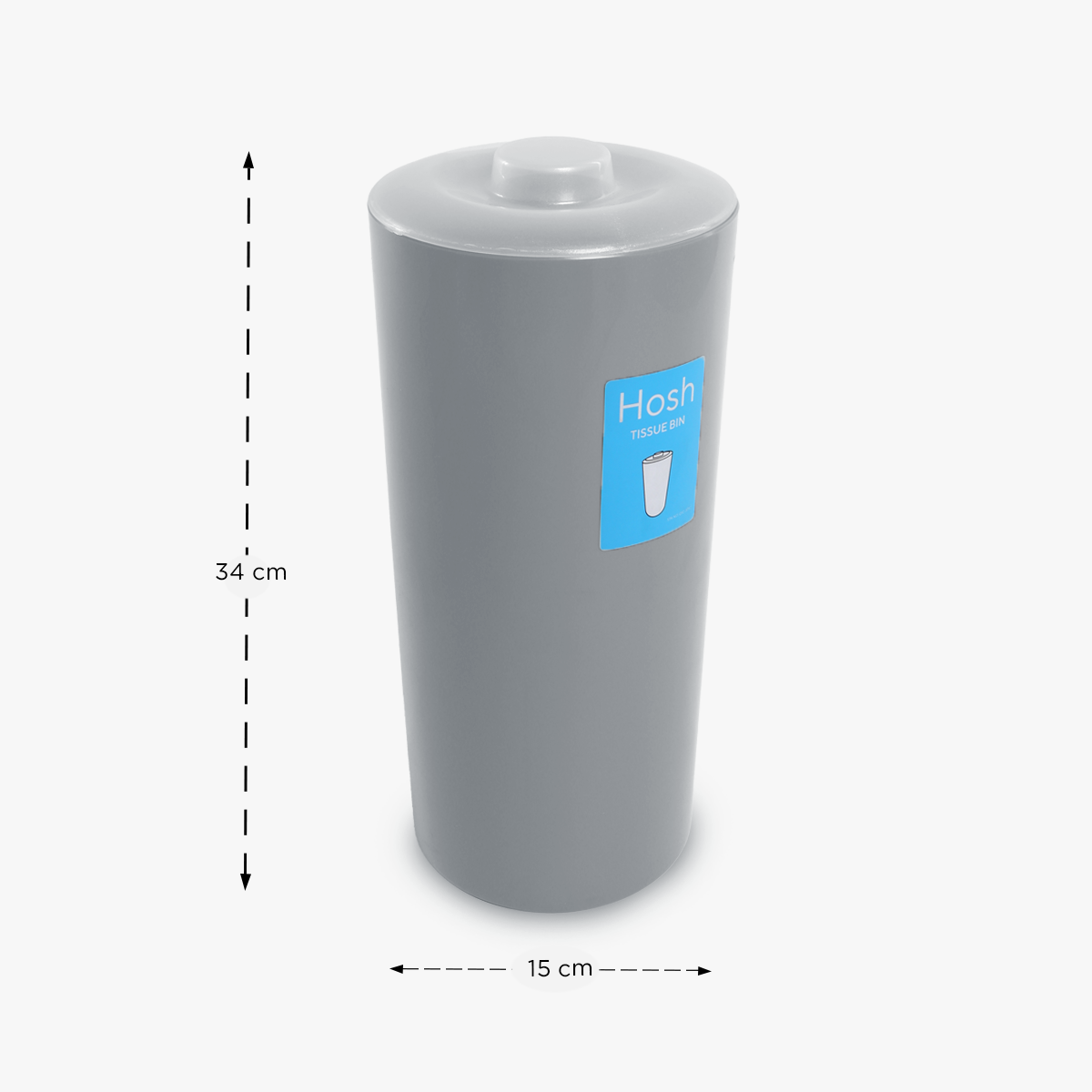 Hosh Bathroom Tissue Bin with Cover - Gray