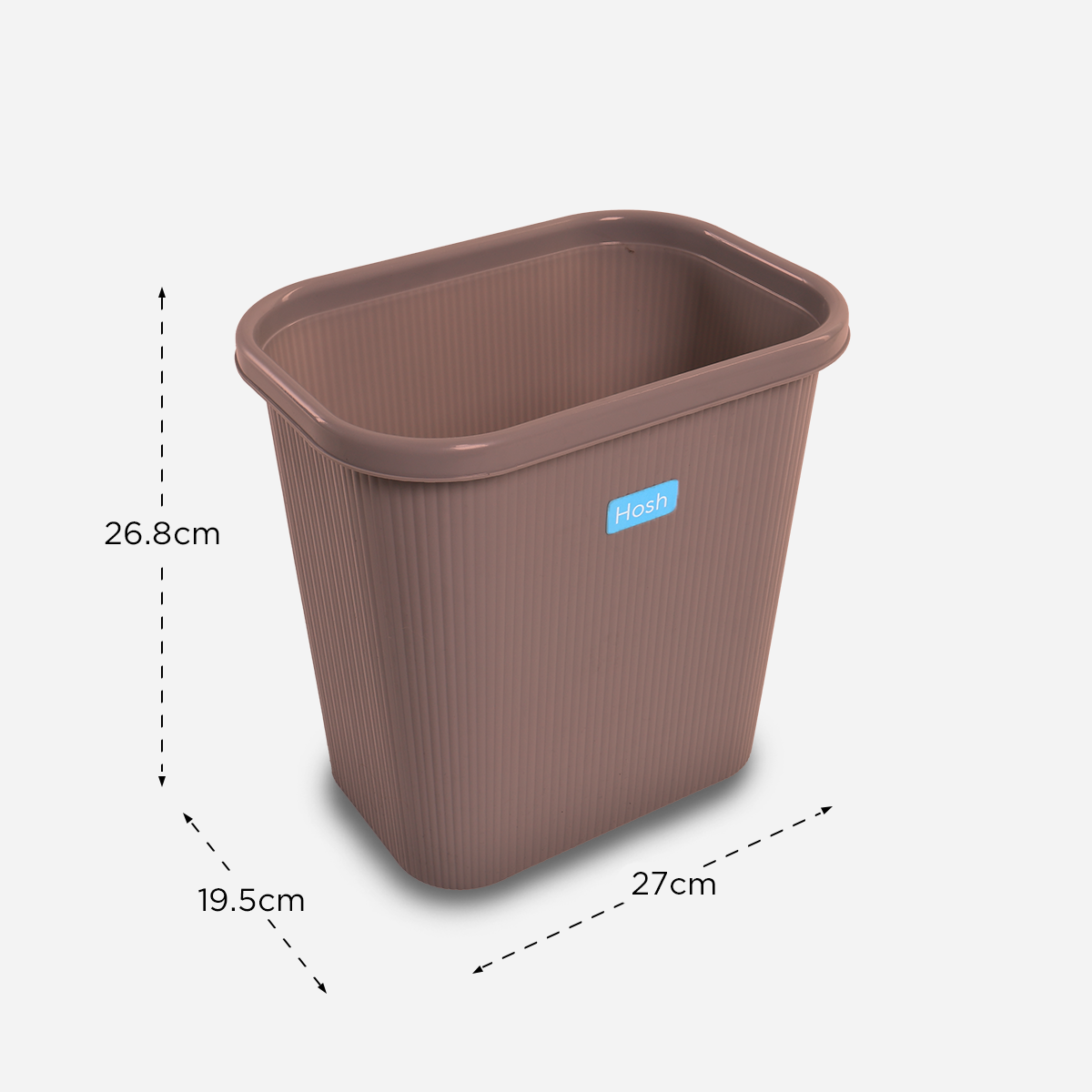 Hosh Rectangular Trash Bin (Brown) - 8L