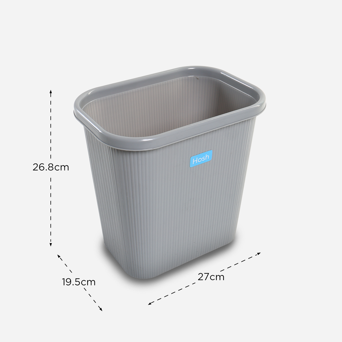 Hosh Rectangular Trash Bin (Gray) - 8L