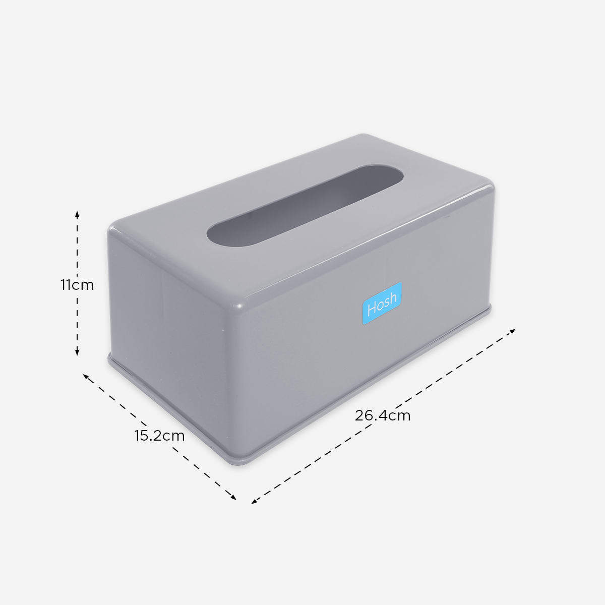 Hosh Rectangular Tissue Holder - Gray