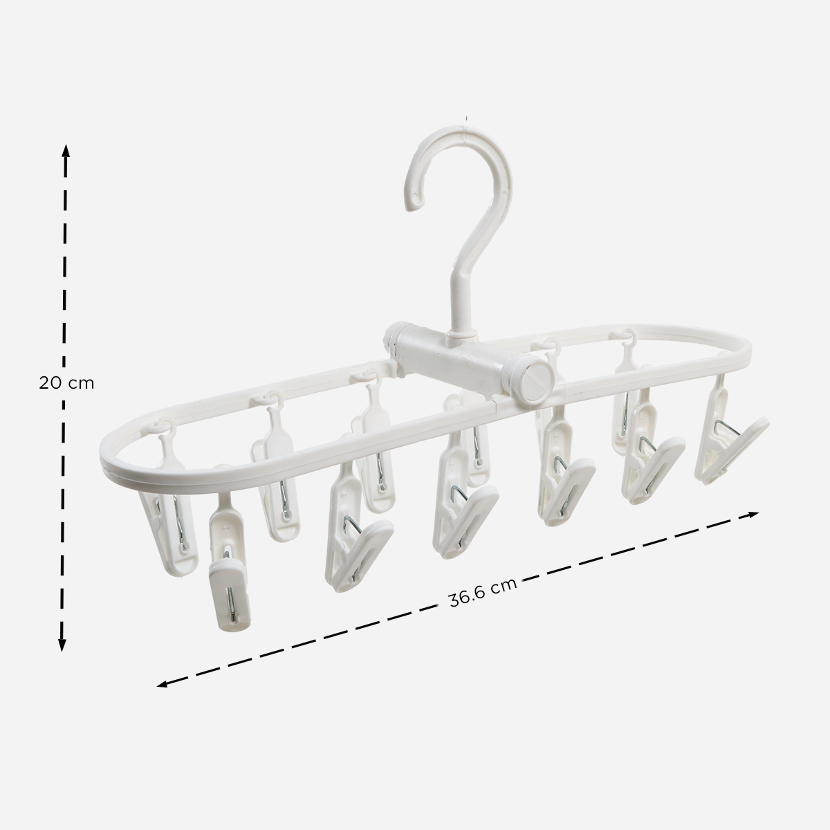 Hosh 12-Clip Foldable Hanger - White