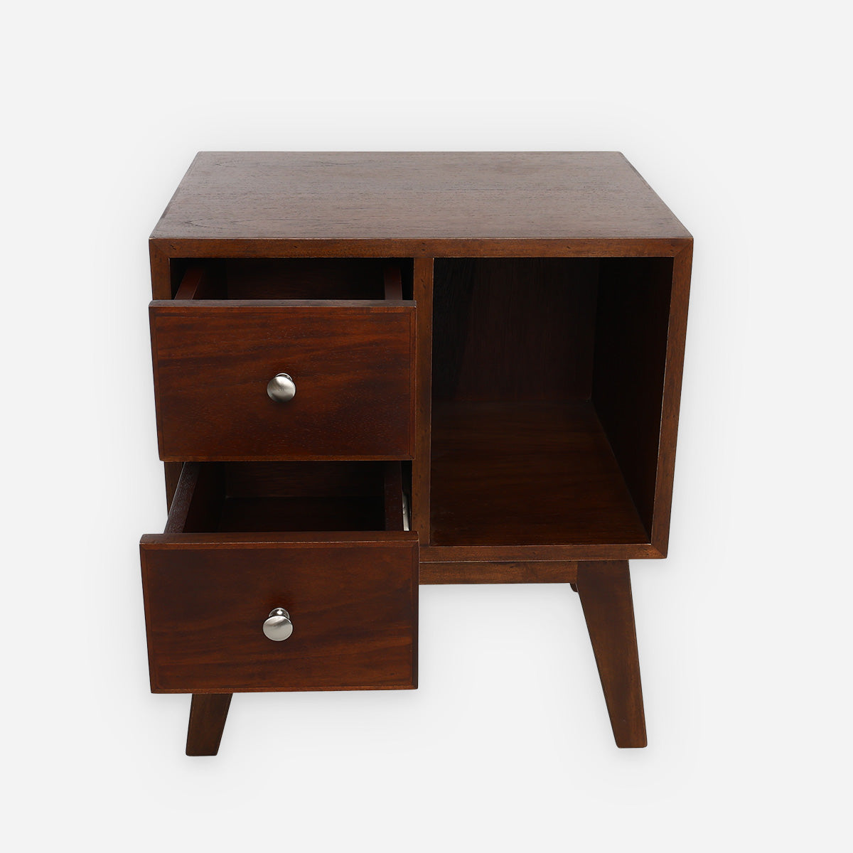 Hanky Bedside Table with 2-Drawer - Natural