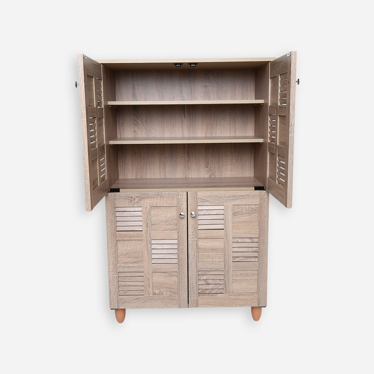 Hanson 4-Door Shoe Cabinet - Light Oak