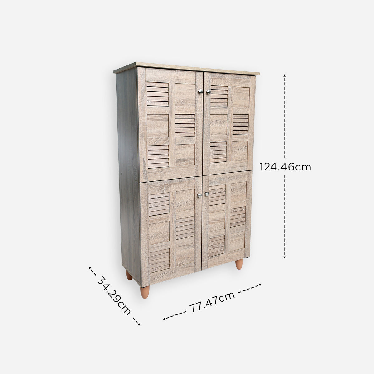 Hanson 4-Door Shoe Cabinet - Light Oak