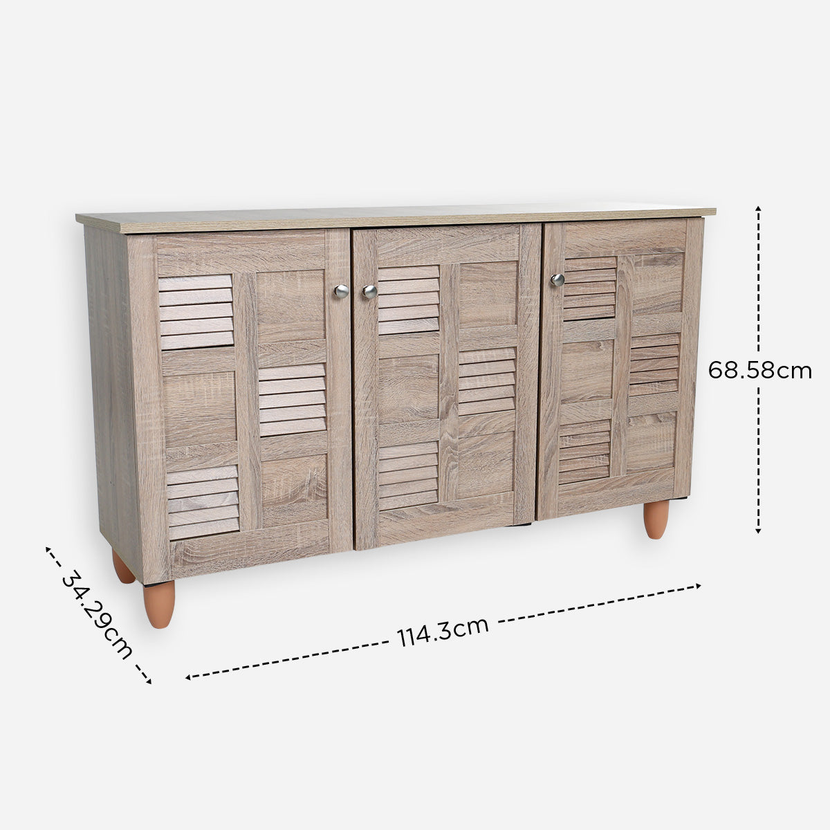 Hanson 3-Door Shoe Cabinet - Light Oak