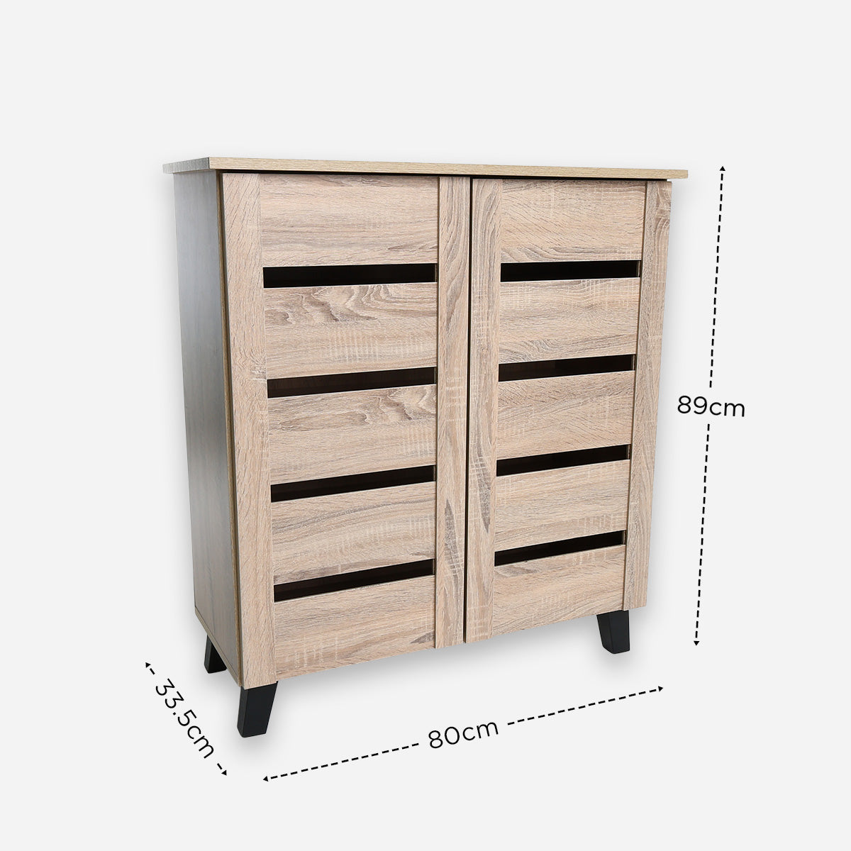 Harris Sol 2-Door Shoe Cabinet - White Oak