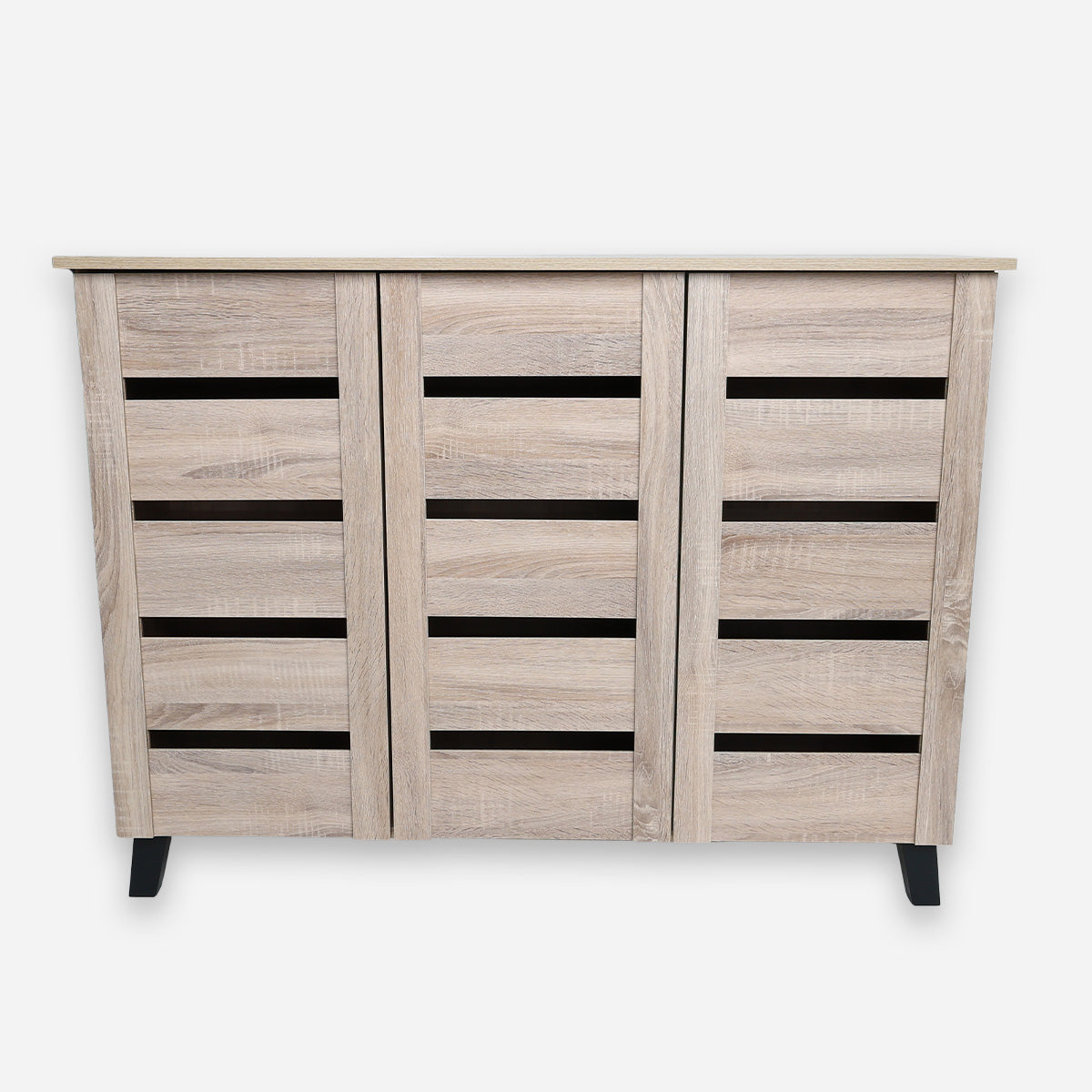 Harris Sol 3-Door Shoe Cabinet - White Oak