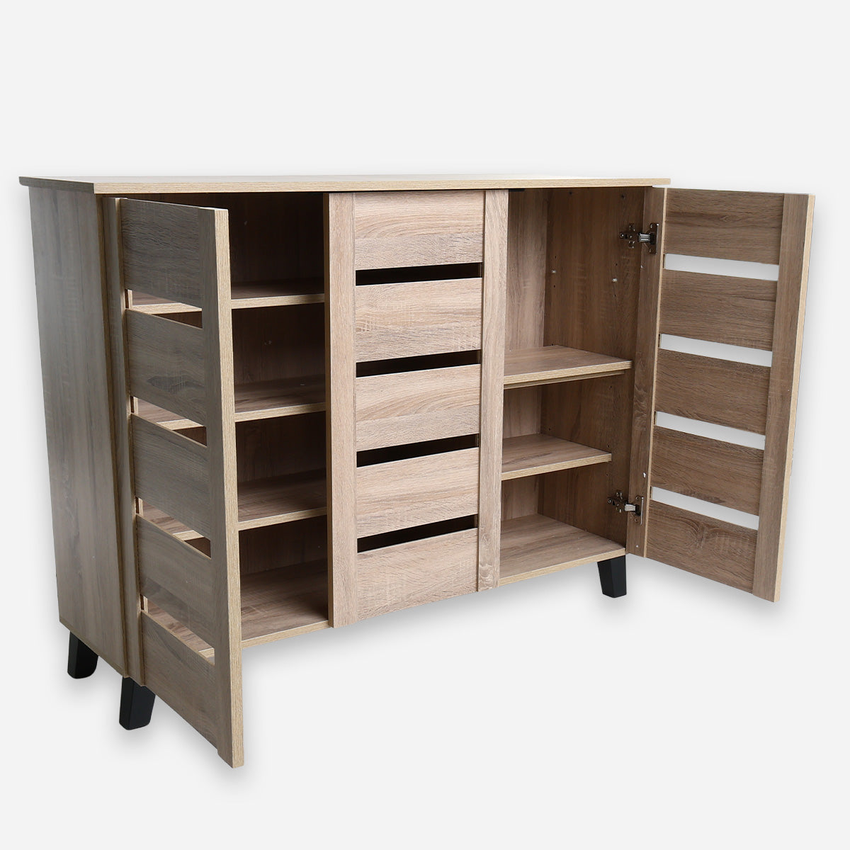Harris Sol 3-Door Shoe Cabinet - White Oak