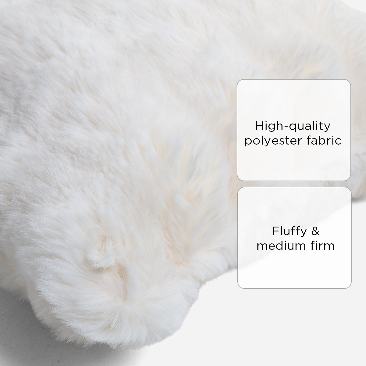 SM Home Oozy Throw Pillow (White) - 19x19cm