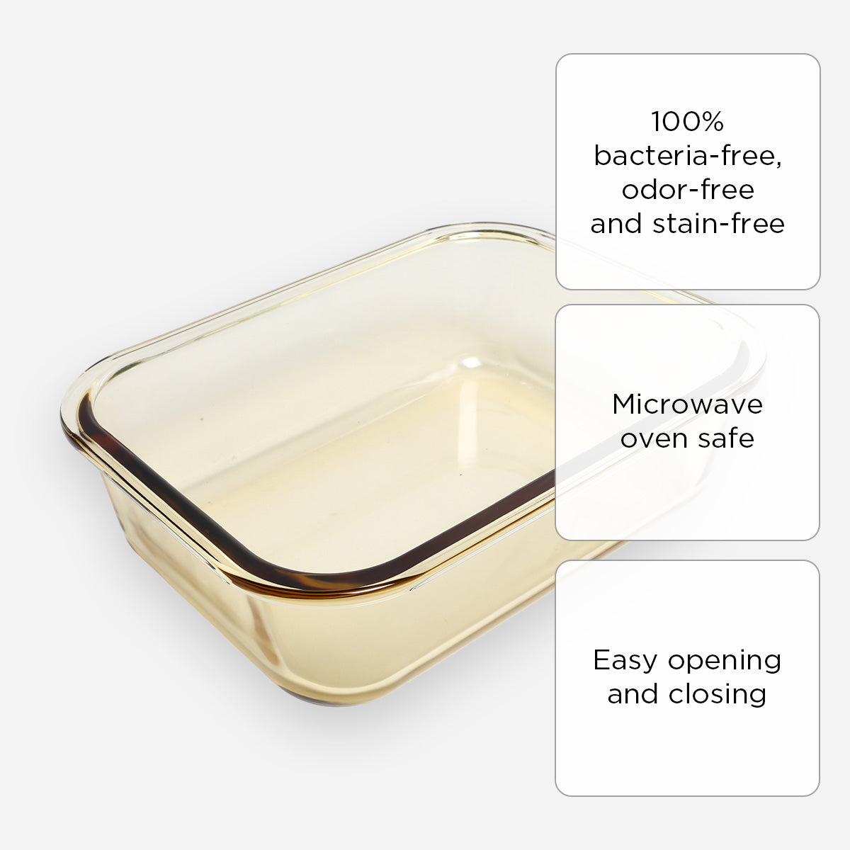 Home Gallery Pure Borosilicate Glass Food Keeper (Amber) - 1040ml