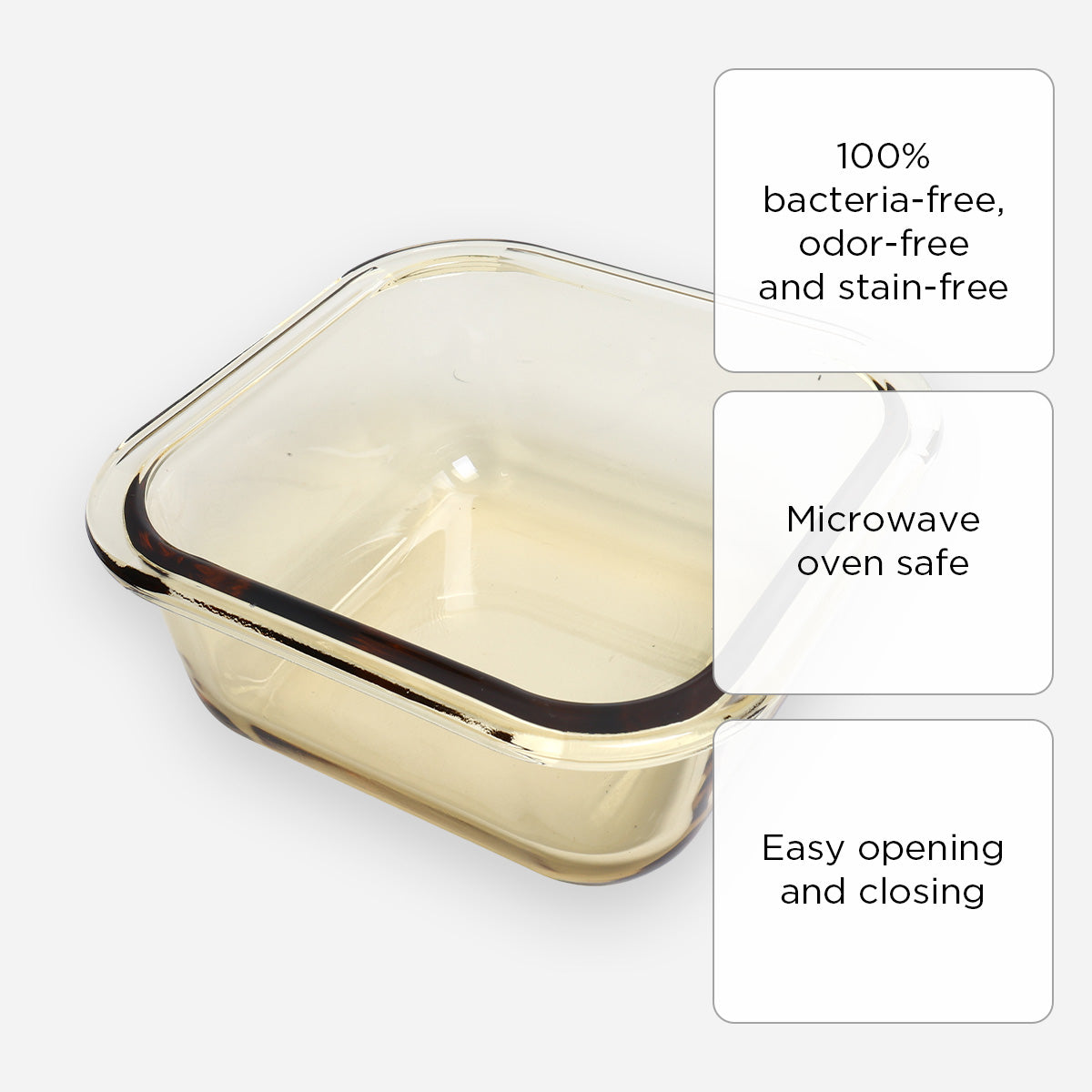 Home Gallery Pure Borosilicate Glass Food Keeper(Amber) - 310ml