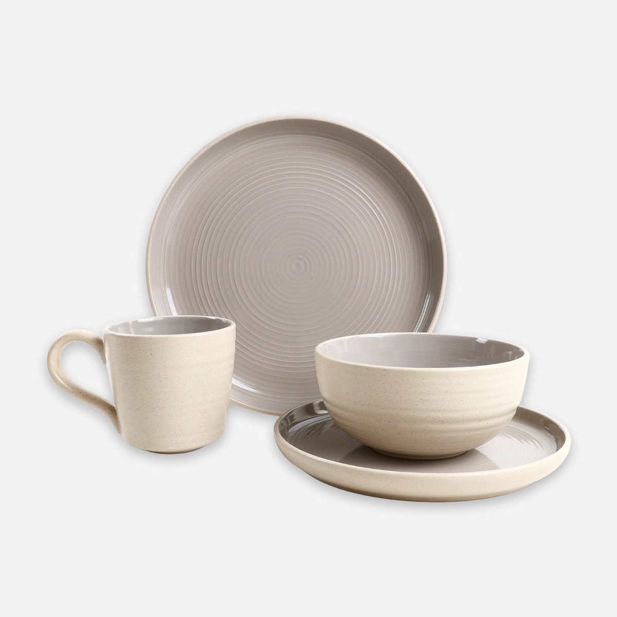 Hooga 8-Piece Stoneware Neolith Dinner Set - Beige