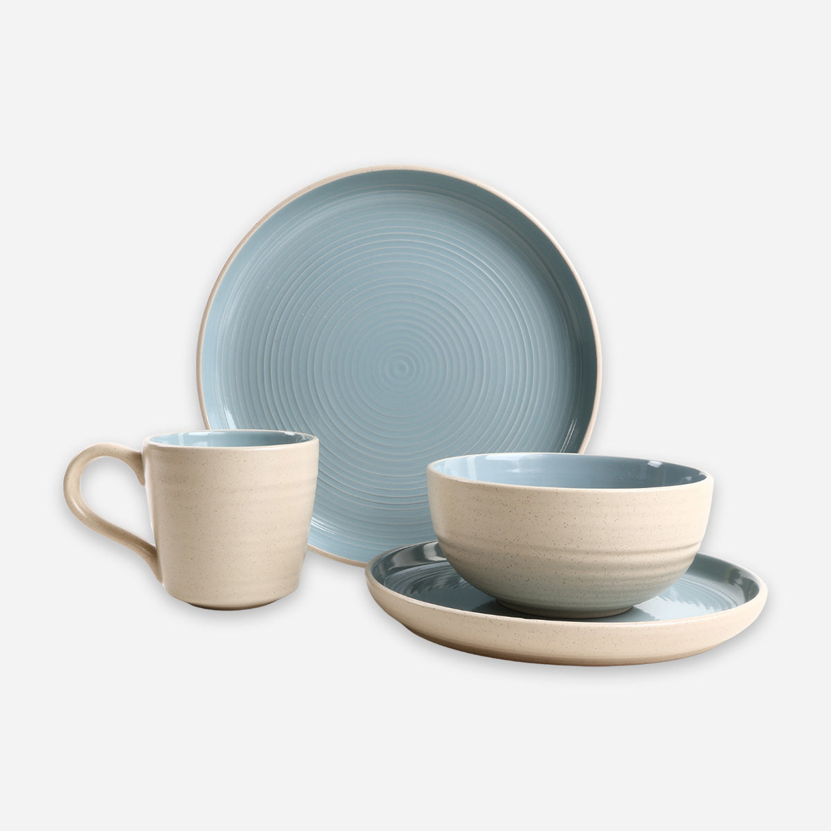 Hooga 8-Piece Stoneware Neolith Dinner Set - Blue