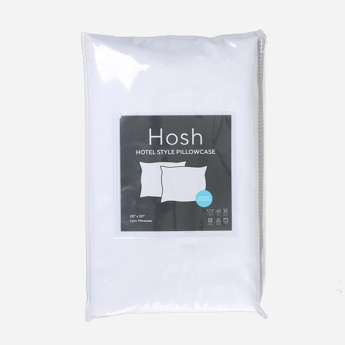 Hosh 2-Piece Pillowcase Emboss Big Stripe (White) - 20x30