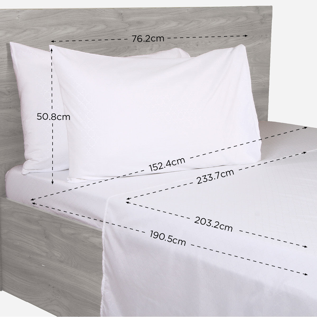 Hosh 4-Piece Bedsheet Set Emboss Clover (White) - Queen