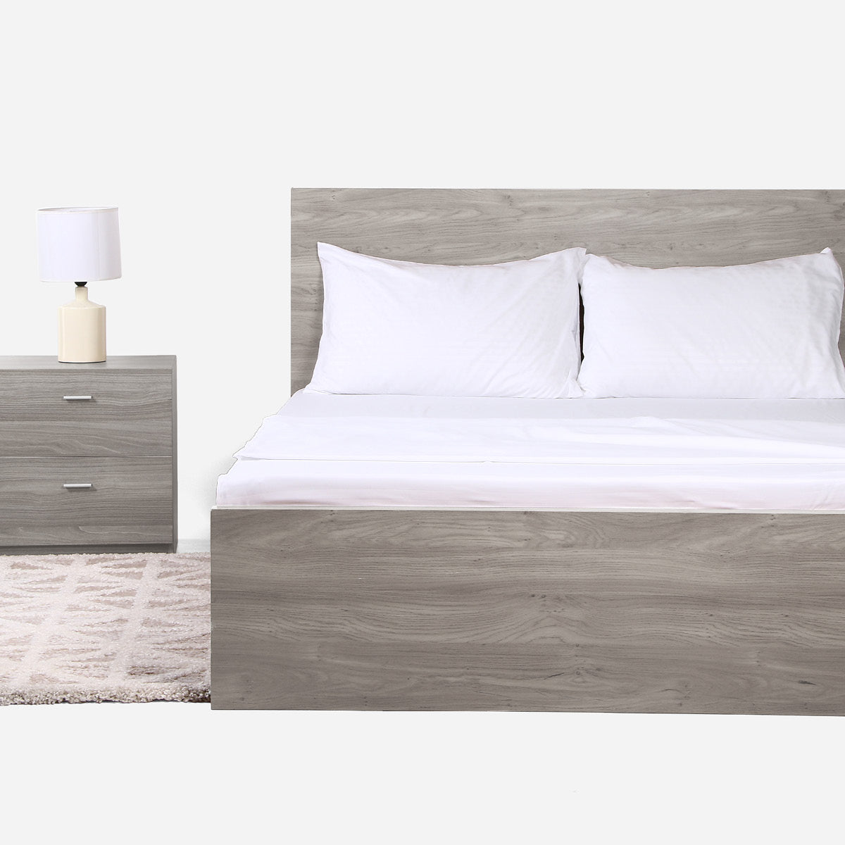 Hosh 4-Piece Bedsheet Set Emboss Big Stripe (White) - Twin