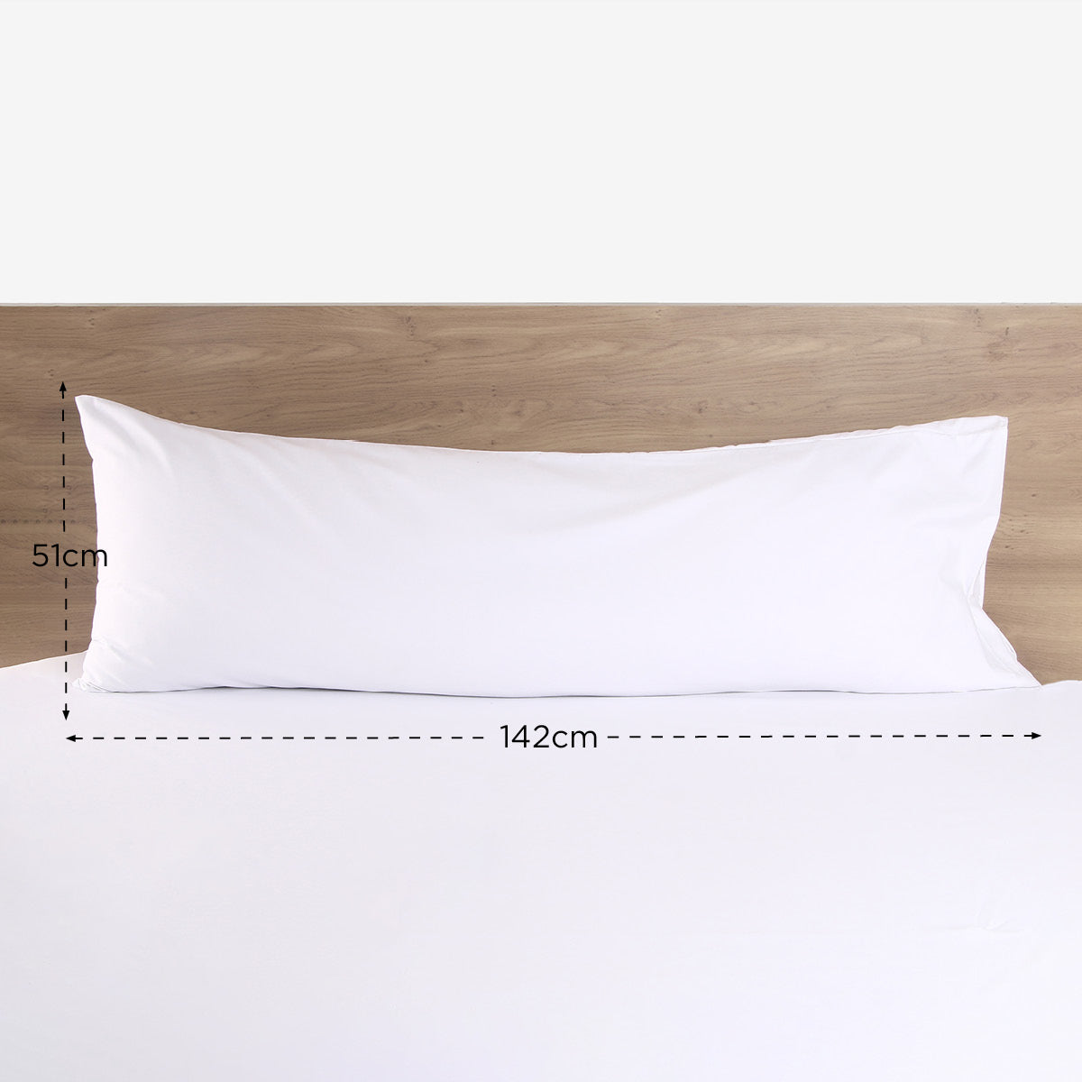 Hosh Body Pillowcase (White) - 20x57